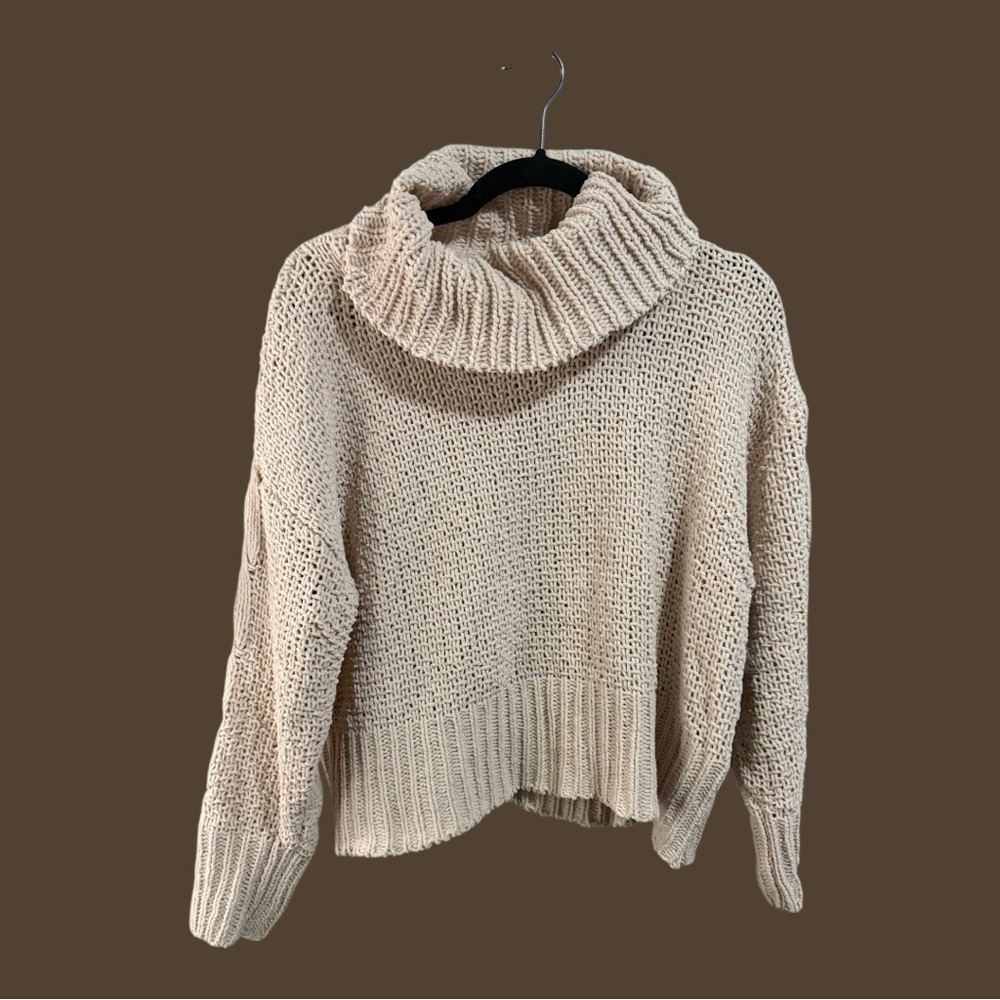 Billabong soft cowl neck Cream Knit Sweater